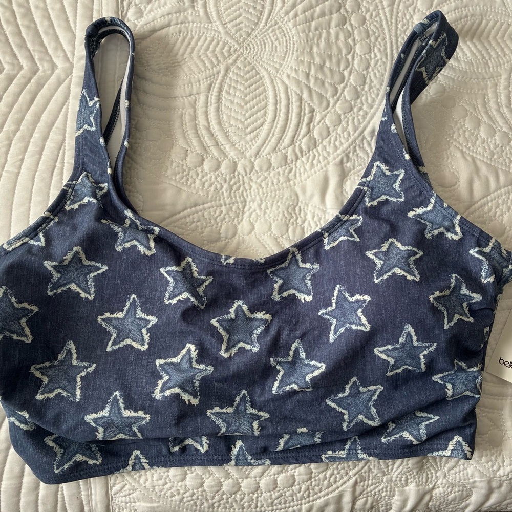 True Craft Navy Star Print Swim Top